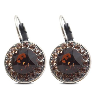 Drop Earrings Samira with Premium Crystal from Soul Collection in Light Colorado Topaz - Smoked Topaz