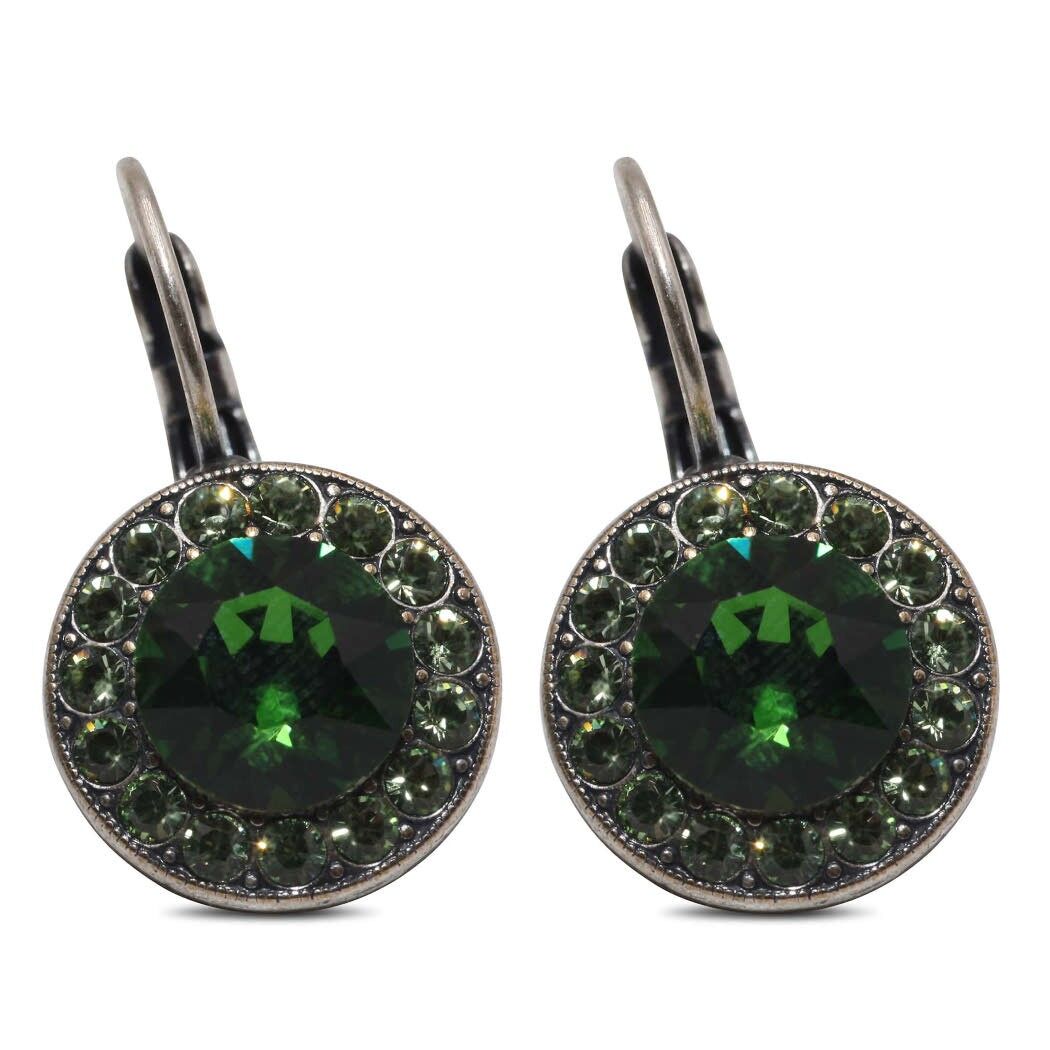 Orecchini Pendenti Samira con Cristallo Premium della Collezione Soul in Peridot - Verde Muschio Scuro