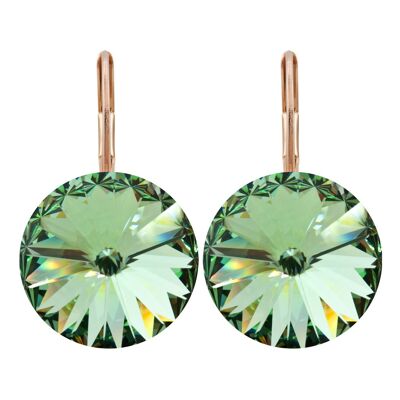 Earrings Letizia rose gold plated with Premium Crystal from Soul Collection in Chrysolite