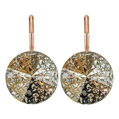 Earrings Letizia rose gold plated with Premium Crystal from Soul Collection in gold patina