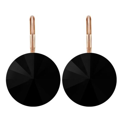 Earrings Letizia rose gold plated with Premium Crystal from Soul Collection in Jet