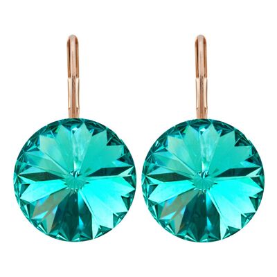 Earrings Letizia rose gold plated with Premium Crystal from Soul Collection in Light Turquoise