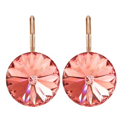Boucles d'oreilles Letizia plaqué or rose avec cristal Premium de Soul Collection en Rose Peach