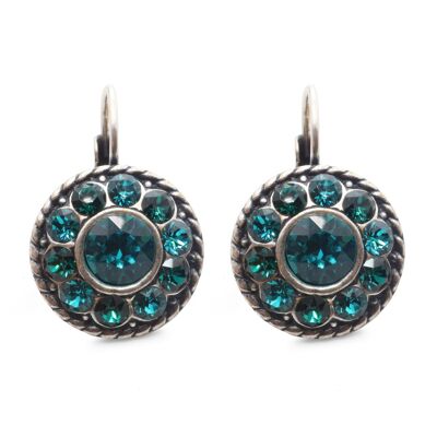 Boucles d'oreilles pendantes Natalie avec cristal de qualité supérieure de la collection Soul en émeraude - bleu - zircon
