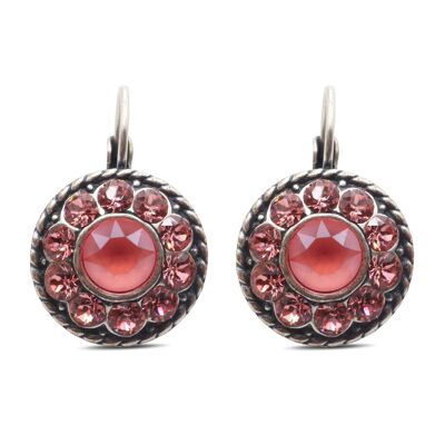 Pendientes colgantes Natalie con cristal de primera calidad de la colección Soul en melocotón rosa - Coral claro