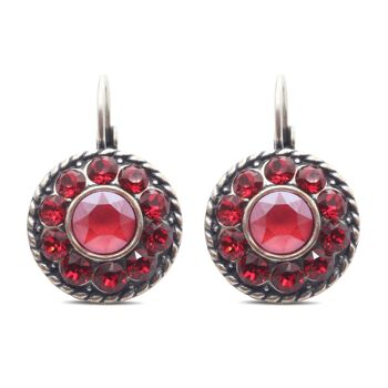 Boucles d'oreilles pendantes Natalie avec cristal de qualité supérieure de la collection Soul en écarlate - Rouge royal