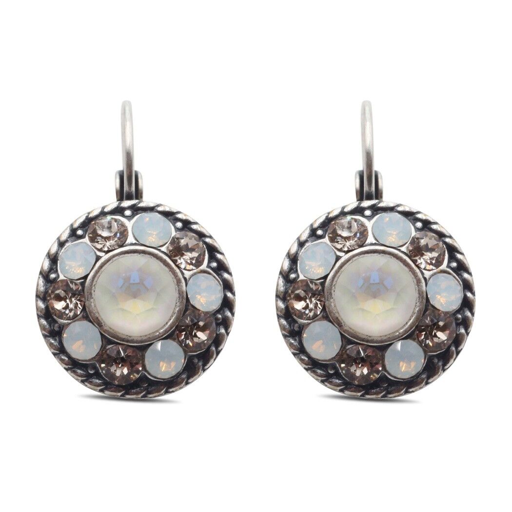Drop Earrings Natalie with Premium Crystal from Soul Collection in White Opal - Light Silk - Light Gray Delite