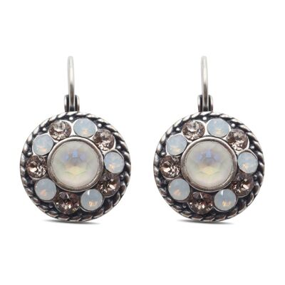 Drop Earrings Natalie with Premium Crystal from Soul Collection in White Opal - Light Silk - Light Gray Delite