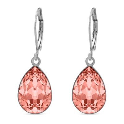 Pendientes colgantes Trophelia con cristal de primera calidad de la colección Soul en melocotón rosa