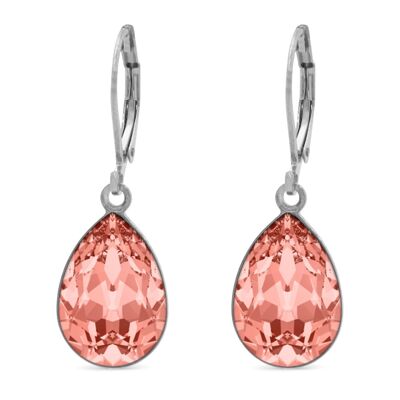 Boucles d'oreilles pendantes Trophelia avec cristal de qualité supérieure de la collection Soul en rose pêche