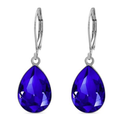 Boucles d'oreilles pendantes Trophelia avec cristal de qualité supérieure de la collection Soul en bleu majestueux