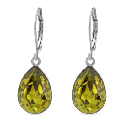 Drop Earrings Trophelia with Premium Crystal from Soul Collection in Olivine