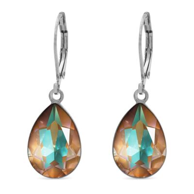 Drop Earrings Trophelia with Premium Crystal from Soul Collection in Cappuccino Delite