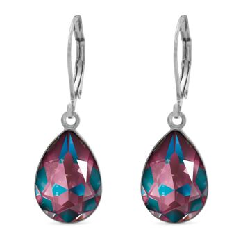 Boucles d'oreilles Pendantes Trophelia avec Cristal Premium de Soul Collection en Bourgogne Delite