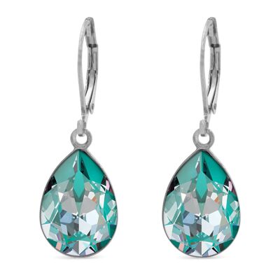 Boucles d'oreilles pendantes Trophelia avec cristal de qualité supérieure de la collection Soul en Laguna Delite
