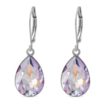 Boucles d'oreilles pendantes Trophelia avec cristal de qualité supérieure de la collection Soul en lavande Delite