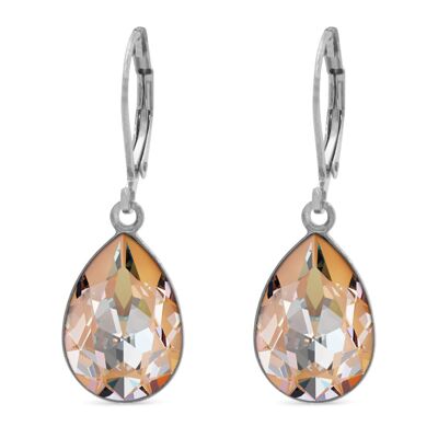 Trophelia Drop Earrings with Premium Crystal from Soul Collection in Peach Delite