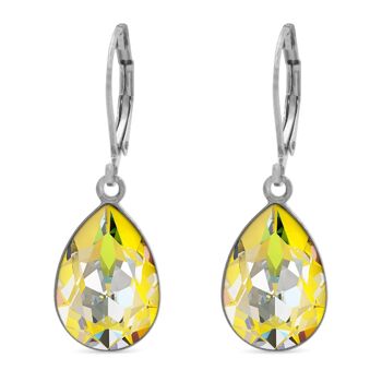 Boucles d'oreilles pendantes Trophelia avec cristal de qualité supérieure de la collection Soul en Sunshine Delite