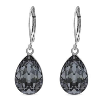Drop Earrings Trophelia with Premium Crystal from Soul Collection in Silver Night