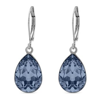 Boucles d'oreilles pendantes Trophelia avec cristal de qualité supérieure de la collection Soul en bleu denim