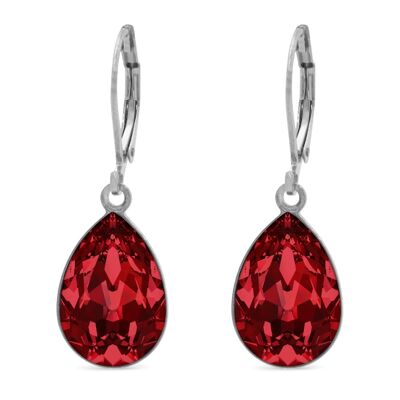 Boucles d'oreilles pendantes Trophelia avec cristal de qualité supérieure de la collection Soul en écarlate