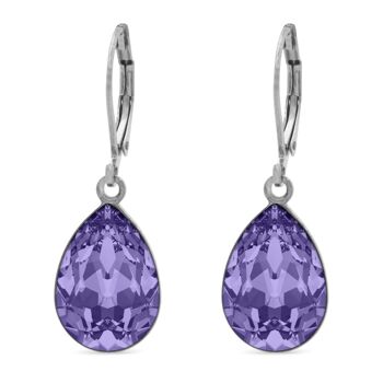 Boucles d'oreilles Pendantes Trophelia avec Cristal Premium de Soul Collection en Tanzanite