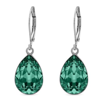 Drop Earrings Trophelia with Premium Crystal from Soul Collection in Emerald