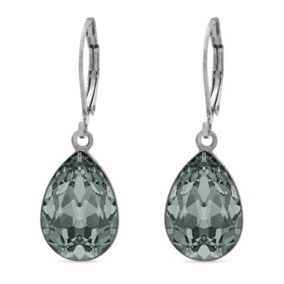 Boucles d'oreilles pendantes Trophelia avec cristal de qualité supérieure de la collection Soul en diamant noir