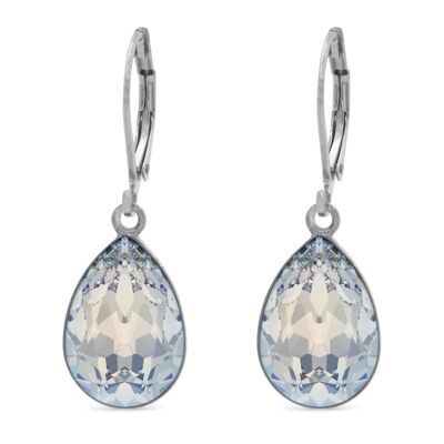 Boucles d'oreilles pendantes Trophelia avec cristal de qualité supérieure de la collection Soul en opale blanche