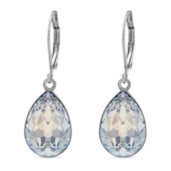 Boucles d'oreilles pendantes Trophelia avec cristal de qualité supérieure de la collection Soul en opale blanche