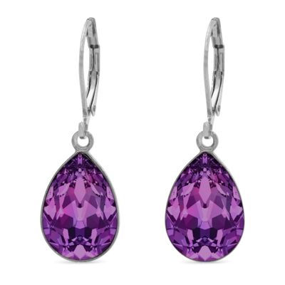Drop Earrings Trophelia with Premium Crystal from Soul Collection in Amethyst