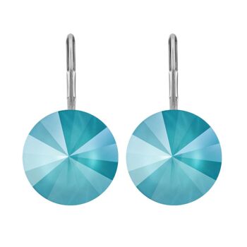 Pendants d'oreilles Glamira avec cristal haut de gamme de la collection Soul en bleu azur