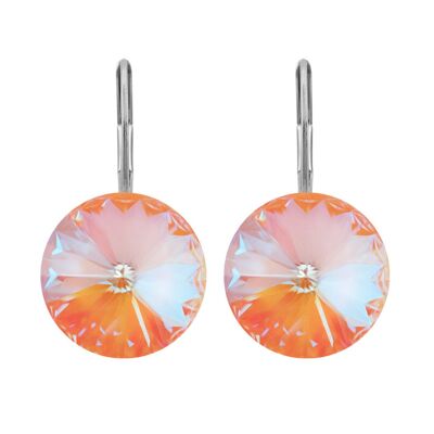 Pendants d'oreilles Glamira avec cristal haut de gamme de Soul Collection en Orange Glow Delite