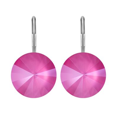 Boucles d'oreilles Glamira avec cristal premium de Soul Collection en rose pivoine