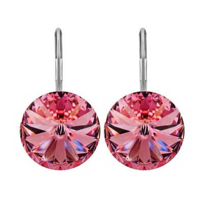 Boucles d'oreilles Glamira avec cristal premium de Soul Collection en rose