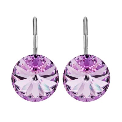 Boucles d'oreilles Glamira avec cristal premium de Soul Collection en violet