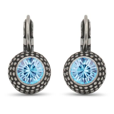 Boucles d'oreilles pendantes LEA avec cristal premium de Soul Collection en aigue-marine