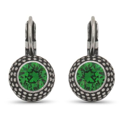 Boucles d'oreilles LEA avec cristal premium de Soul Collection en vert mousse foncé
