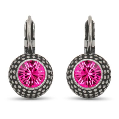 Earrings LEA with premium crystal from Soul Collection in fuchsia