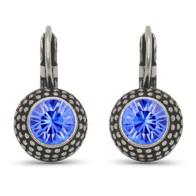 Boucles d'oreilles pendantes LEA avec cristal premium de Soul Collection en saphir
