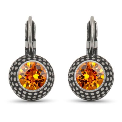 Pendientes colgantes LEA con cristal premium de Soul Collection en color mandarina