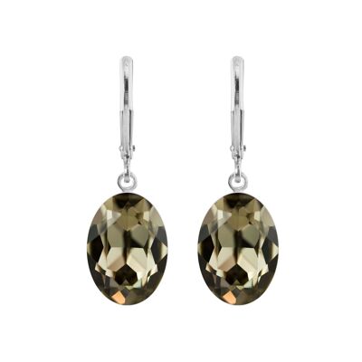 Boucles d'oreilles pendantes Lina avec cristal de qualité supérieure de la collection Soul en diamant noir