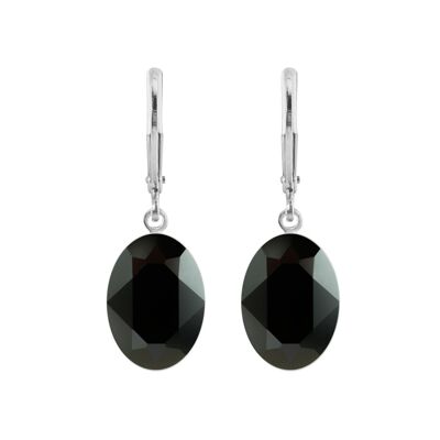 Lina Drop Earrings with Premium Crystal from Soul Collection in Jet