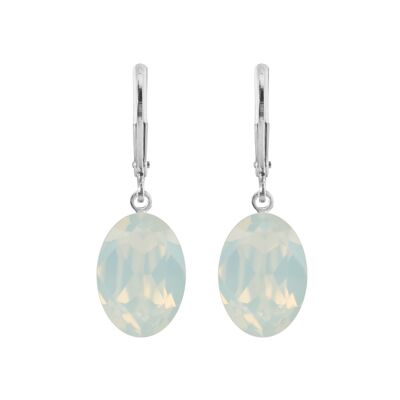 Lina earrings with premium crystal from Soul Collection in white opal
