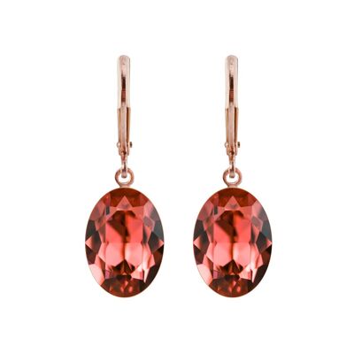 Pendientes Lina chapados en oro rosa con Premium Crystal de Soul Collection en Padparadscha