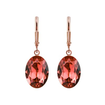 Earrings Lina rose gold plated with Premium Crystal from Soul Collection in Padparadscha