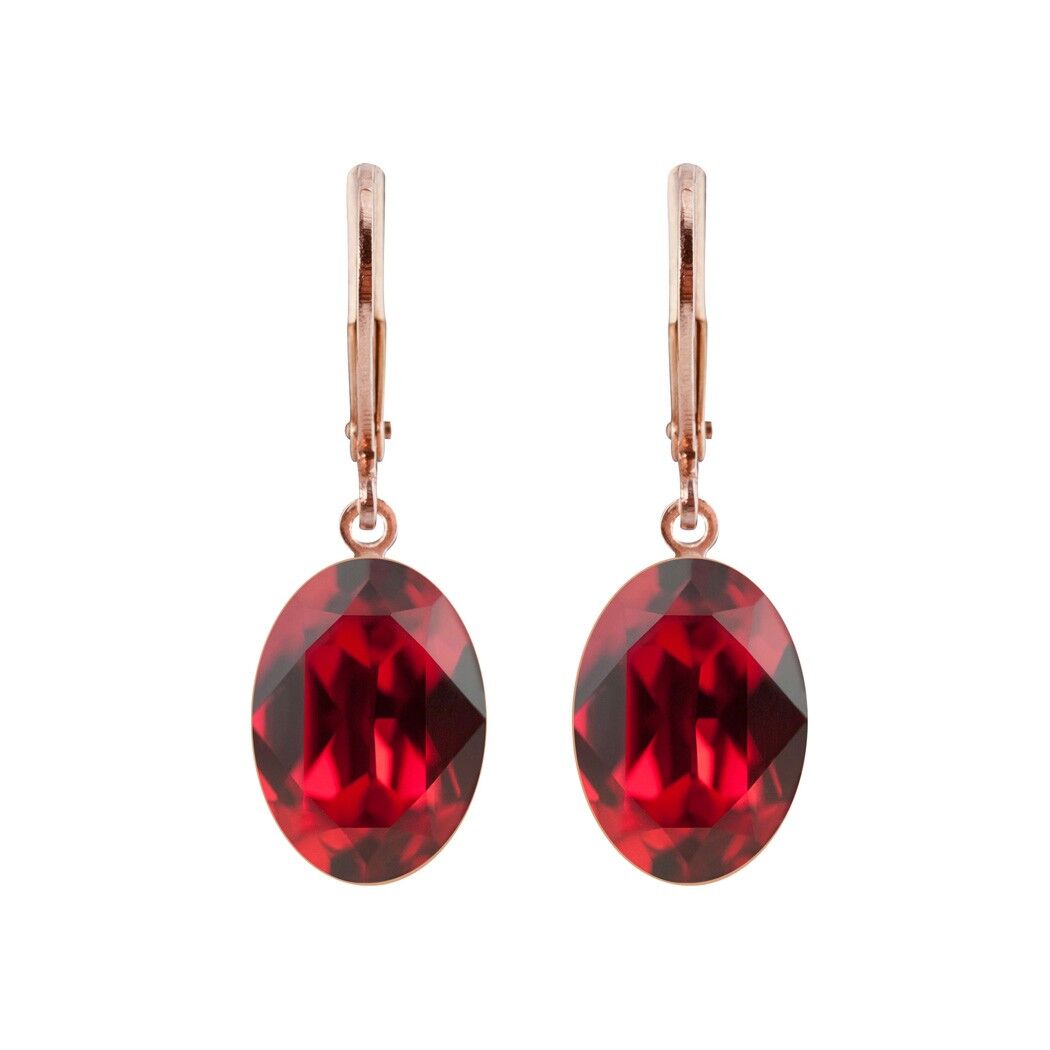 Earrings Lina rose gold plated with Premium Crystal from Soul Collection in Scarlet