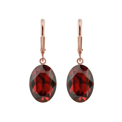 Earrings Lina rose gold plated with Premium Crystal from Soul Collection in Siam Garnet