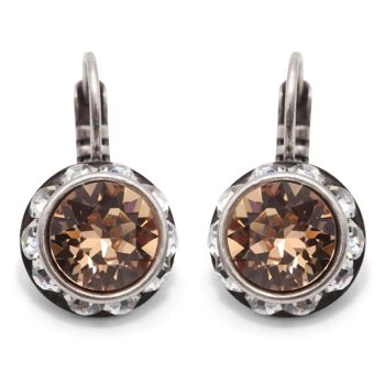 Boucles d'oreilles pendantes Melina avec cristal haut de gamme de Soul Collection en Light Colorado Topaz