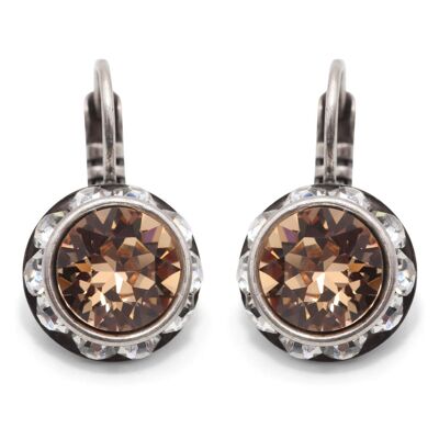 Boucles d'oreilles pendantes Melina avec cristal haut de gamme de Soul Collection en Light Colorado Topaz